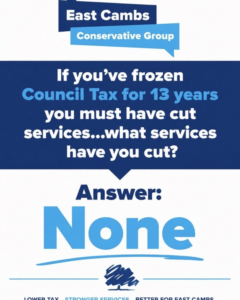 East Cambs have frozen Council Tax for 13 years